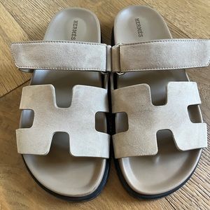 Authentic Hermes Chypre sandals suede goatskin size 39